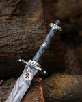 Shadowfang Damascus Steel Sword – Exotic Wood Handle cskforged