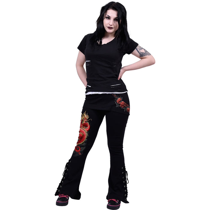 SHENLONG - 2in1 Boot-Cut Leggings with Micro Slant Skirt Spiral USA