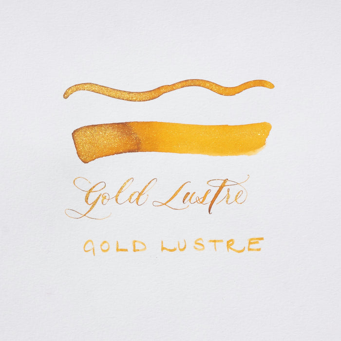 Swatch of Gold Lustre yellow shimmer fountain pen ink