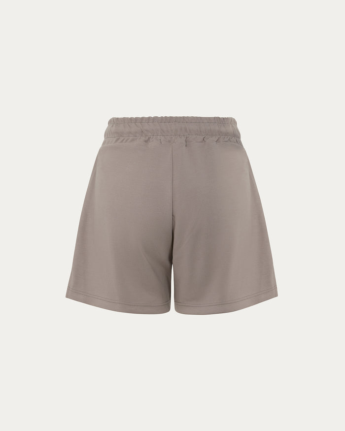 Shorts larghi donna grigio tortora