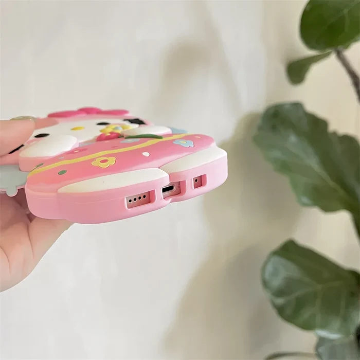 Silicone Cartoon Flower Wings Hello Kitty Phone Case