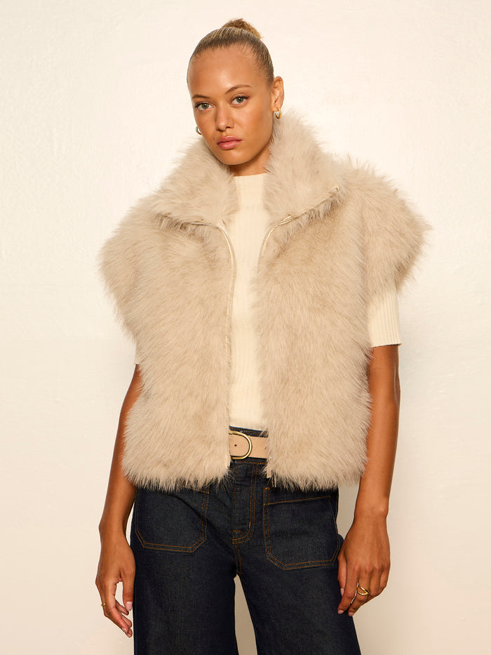 Silky Fur Vest Arctic Hare