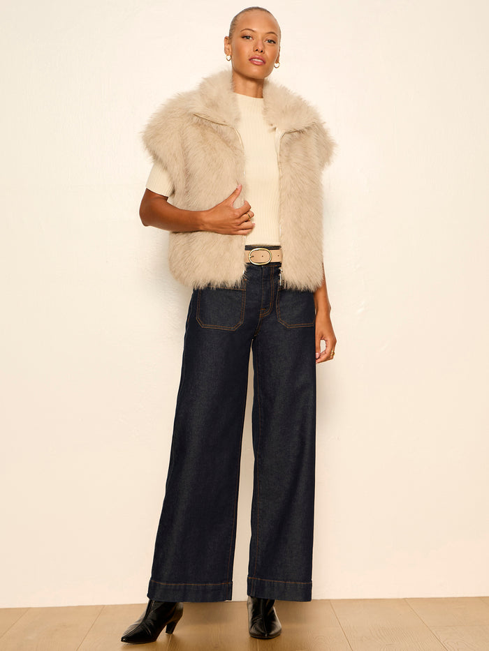 Silky Fur Vest Arctic Hare