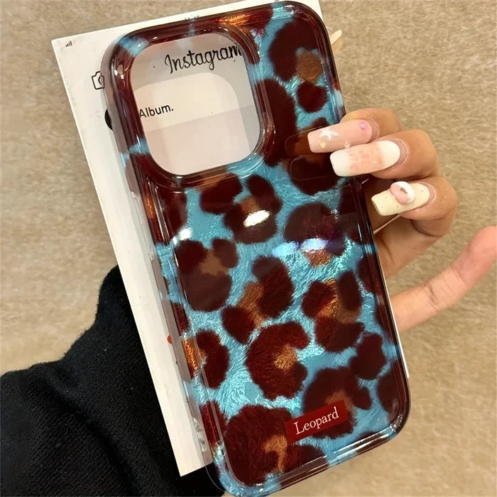 Simple Fashion Smudge Leopard Print Soft Phone Case For iPhone PhoneShells