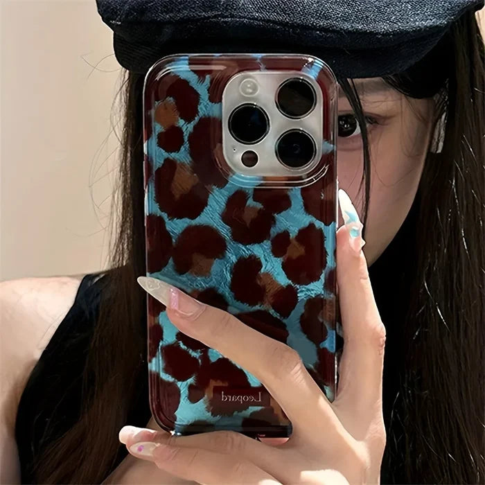 Simple Fashion Smudge Leopard Print Soft Phone Case For iPhone PhoneShells