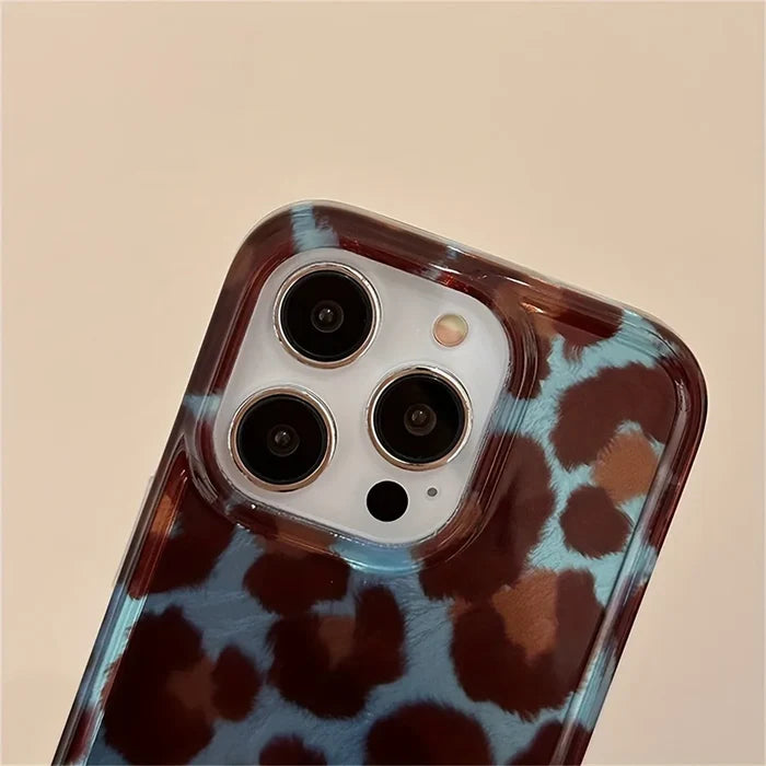 Simple Fashion Smudge Leopard Print Soft Phone Case For iPhone PhoneShells