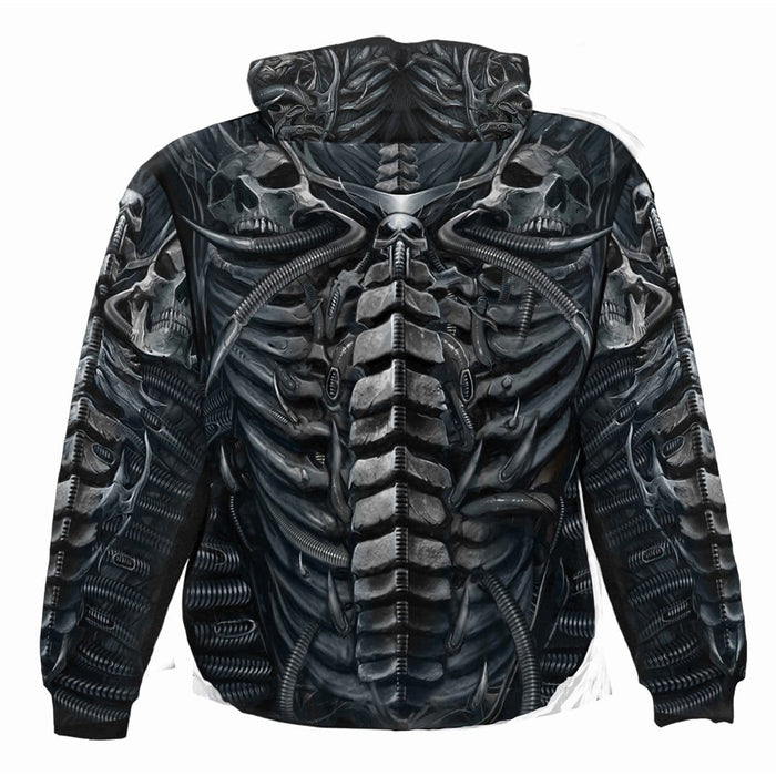 SKULL ARMOUR - Allover Hoody Black Spiral USA