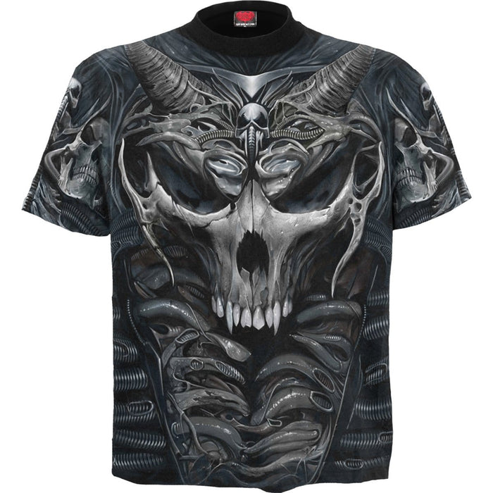 SKULL ARMOUR - Allover T-Shirt Black Spiral USA