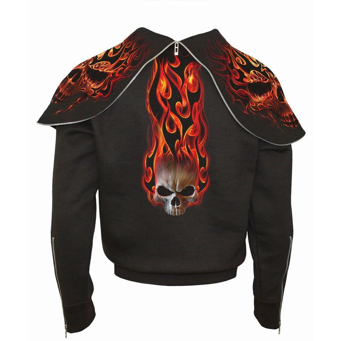 SKULL BLAST - Split Zip Hoody Black Spiral USA