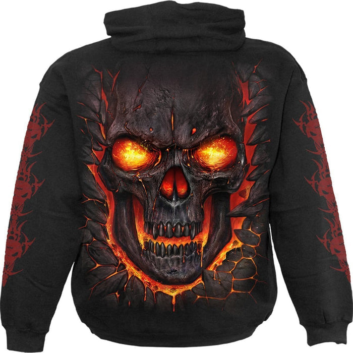 SKULL LAVA - Hoody Black Spiral USA