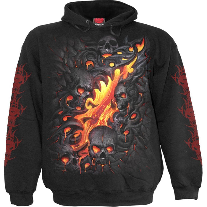 SKULL LAVA - Hoody Black Spiral USA