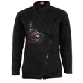 SKULLS N' ROSES - Slant Zip Women Biker Jacket Black Spiral USA