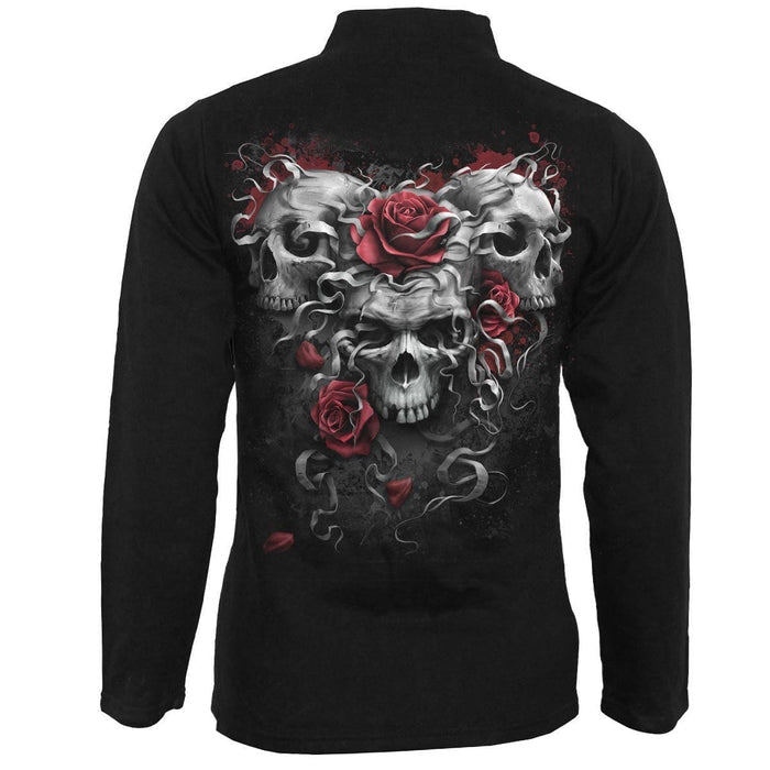 SKULLS N' ROSES - Slant Zip Women Biker Jacket Black Spiral USA