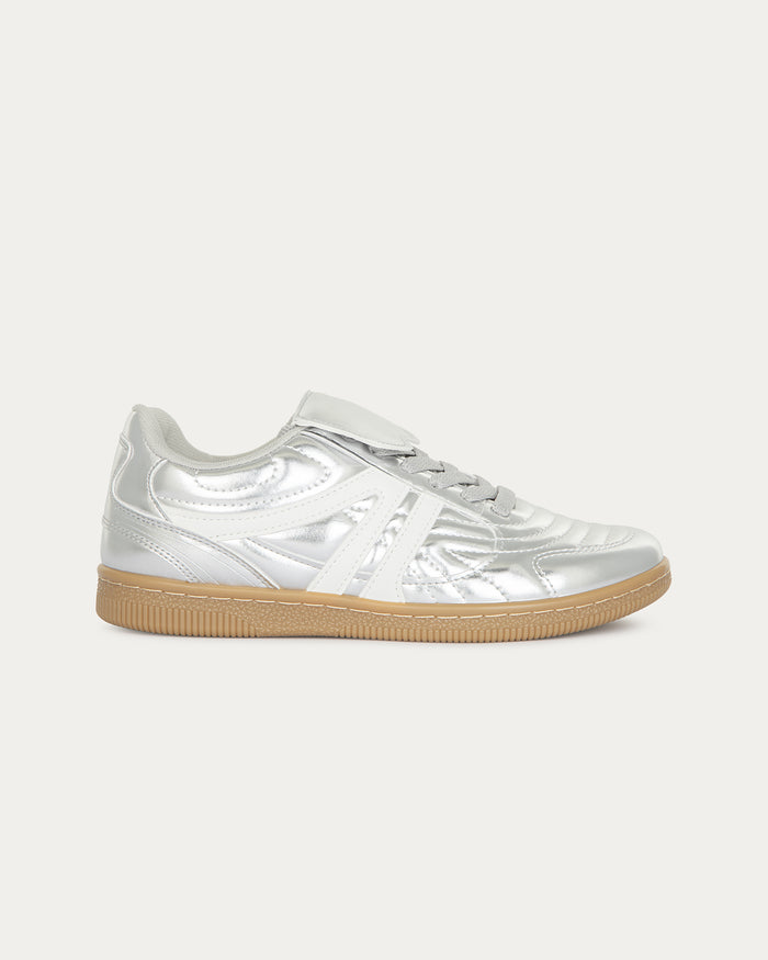 Sneakers Katia laminate argento, vegane ecologiche