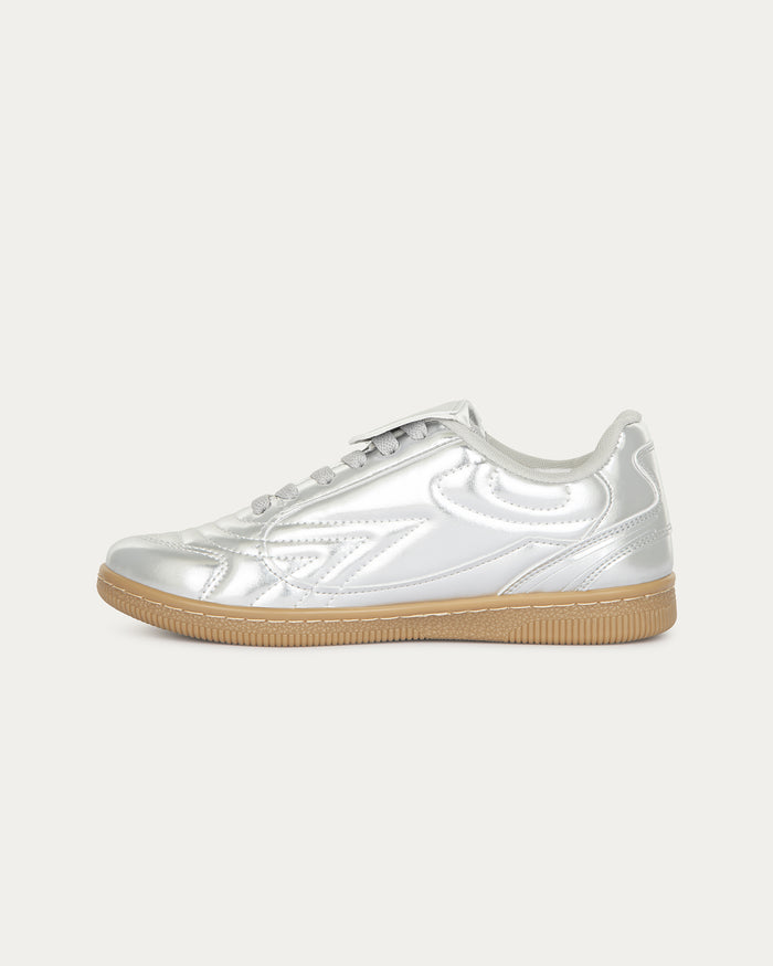 Sneakers Katia laminate argento, vegane ecologiche