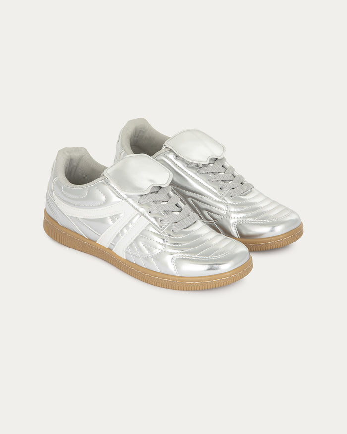 Sneakers Katia laminate argento, vegane ecologiche