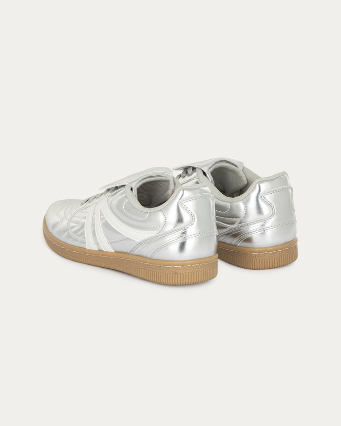 Sneakers Katia laminate argento, vegane ecologiche