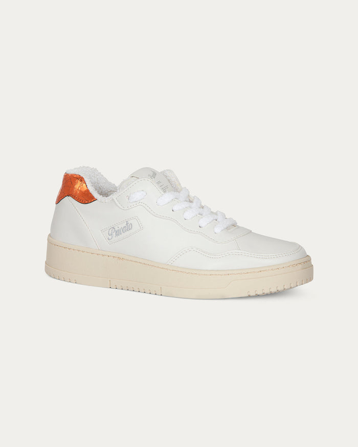 Sneakers Lauren bianco arancio, vegane ecologiche