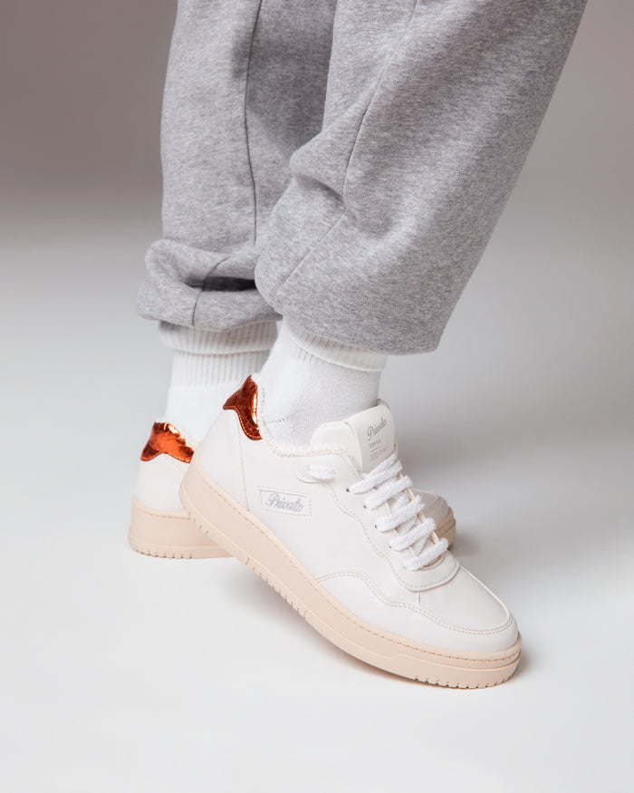 Sneakers Lauren bianco arancio, vegane ecologiche