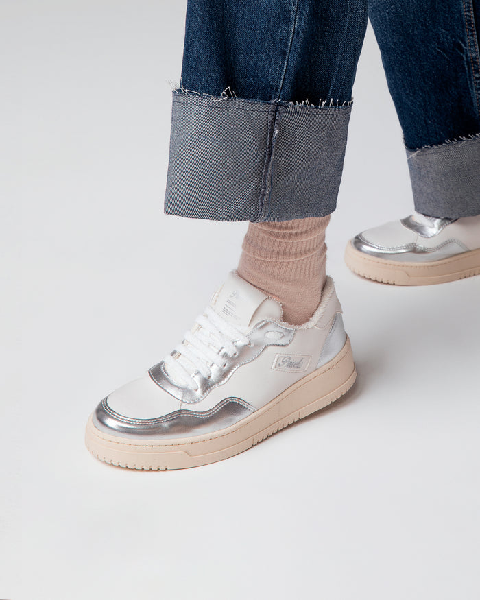 Sneakers Lauren bianco argento, vegane ecologiche