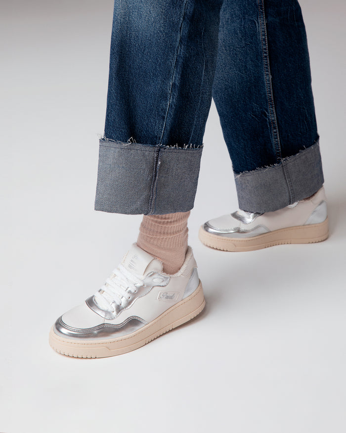 Sneakers Lauren bianco argento, vegane ecologiche