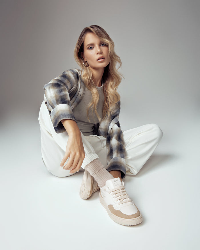 Sneakers Lauren bianco beige, vegane ecologiche