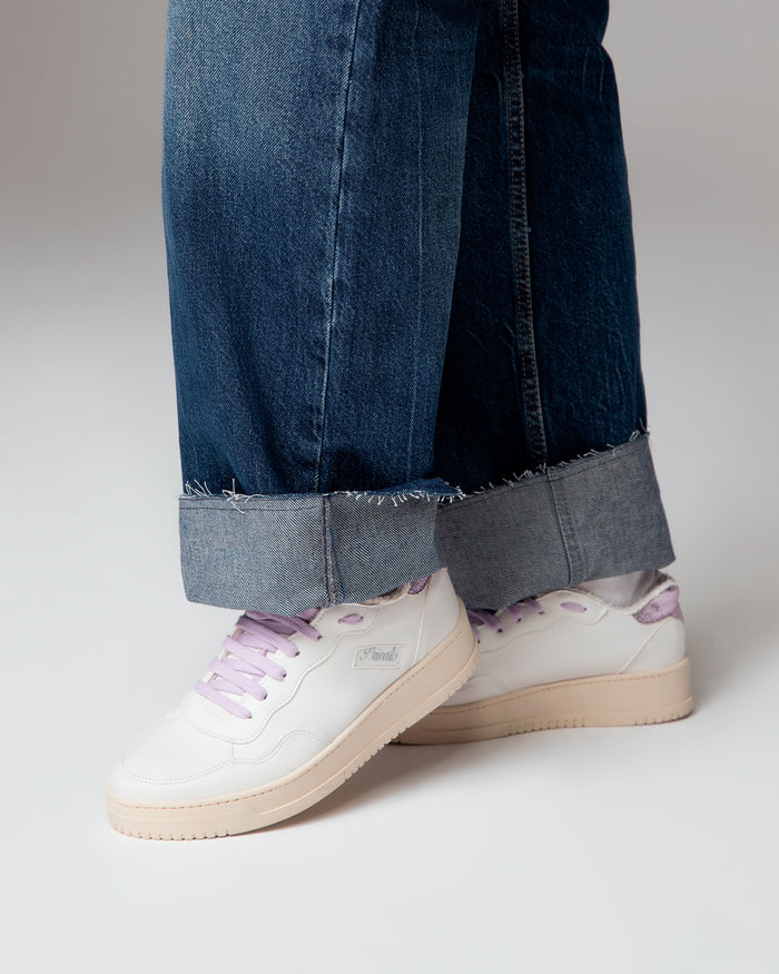 Sneakers Lauren bianco lilla, vegane ecologiche