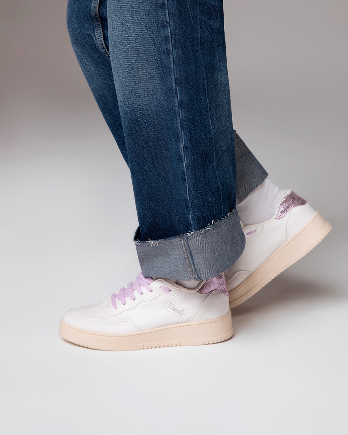 Sneakers Lauren bianco lilla, vegane ecologiche