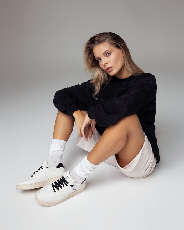 Sneakers Lauren bianco nero, vegane ecologiche