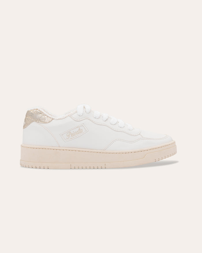 Sneakers Lauren bianco oro vintage, vegane ecologiche