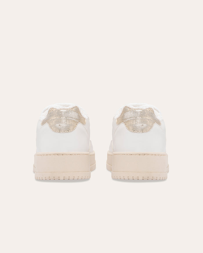 Sneakers Lauren bianco oro vintage, vegane ecologiche