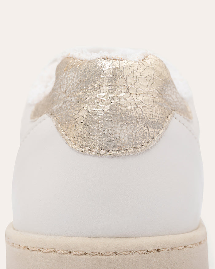 Sneakers Lauren bianco oro vintage, vegane ecologiche