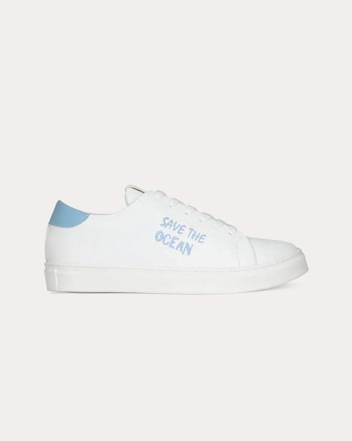 Sneakers Save the ocean bianco celeste, vegane ecologiche