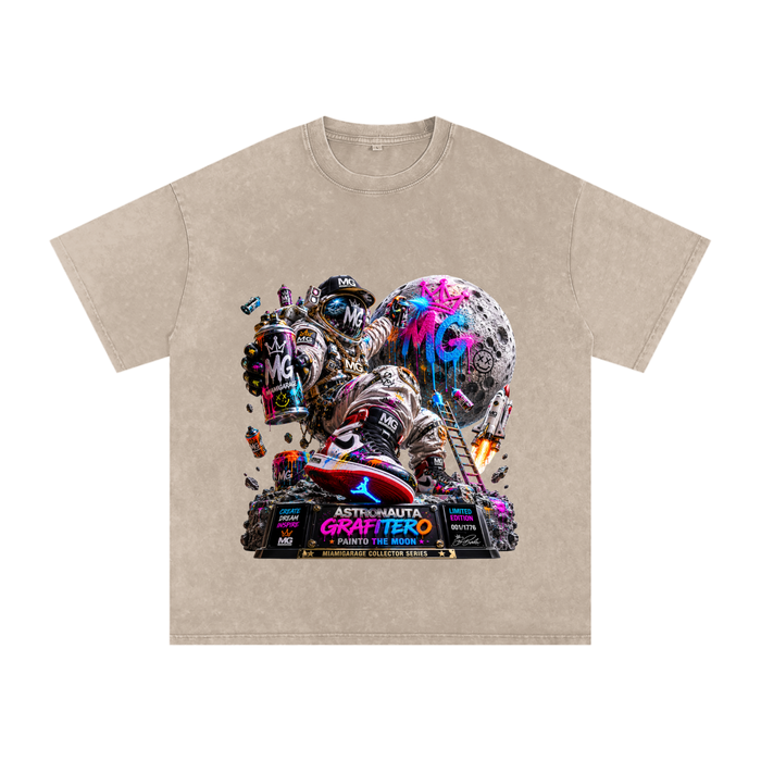 Snow Washed Oversized Cotton T-Shirt