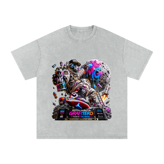 Snow Washed Oversized Cotton T-Shirt