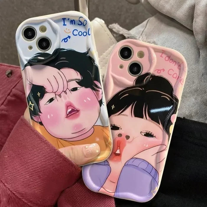 Spoof Girl Boy Nose Picking Wave Phone Case PhoneShells