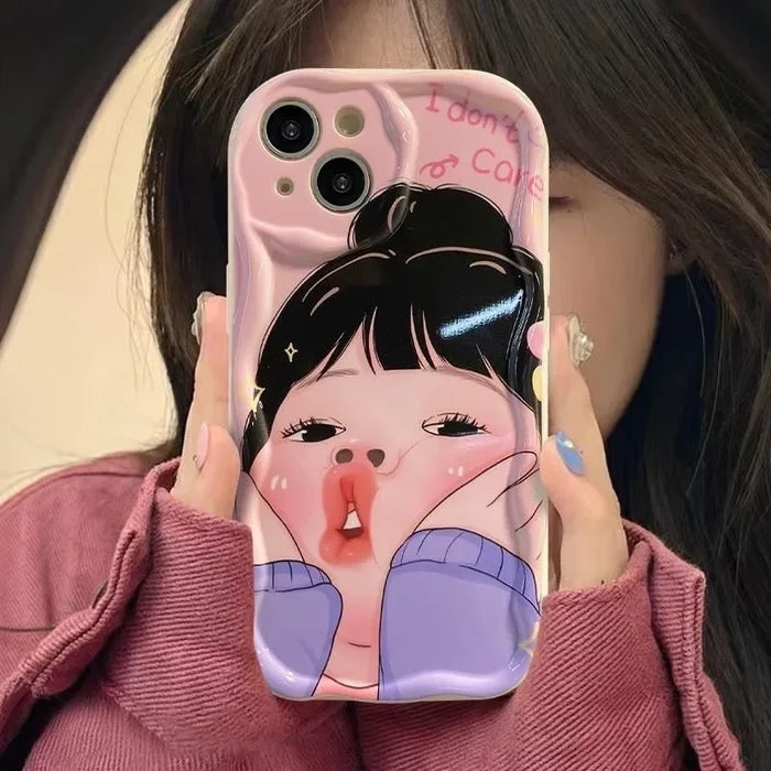 Spoof Girl Boy Nose Picking Wave Phone Case PhoneShells