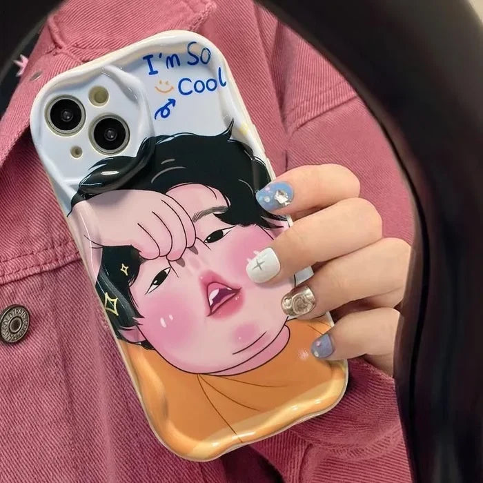 Spoof Girl Boy Nose Picking Wave Phone Case PhoneShells
