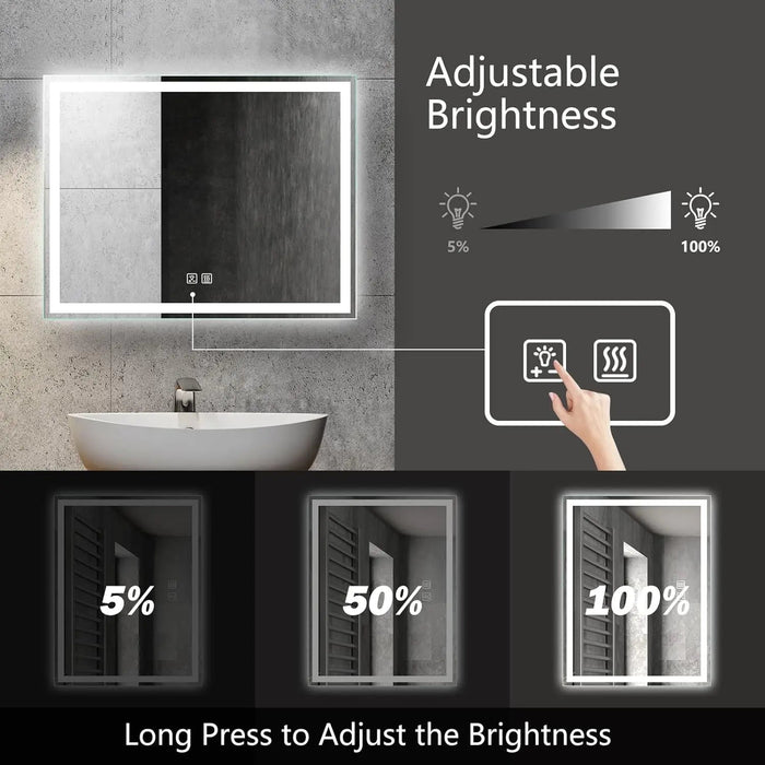 Standard Center Glow LED Bathroom Mirror HAUSVITA