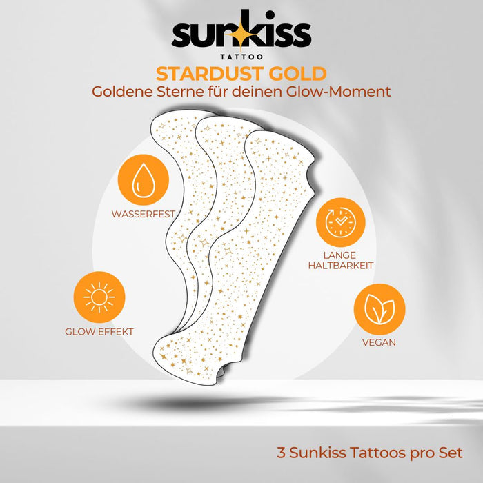 Star Dust in Gold – Sunkiss Tattoo [3er, 6er oder 12er Set]