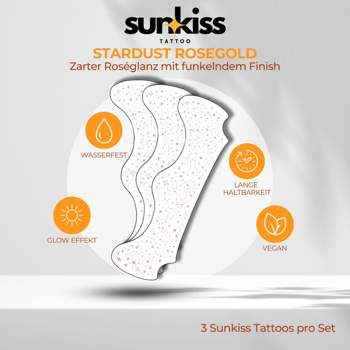 Star Dust in Roségold – Sunkiss Tattoo [3er, 6er oder 12er Set]