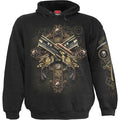 STEAMPUNK SKELETON - Hoody Black Spiral USA