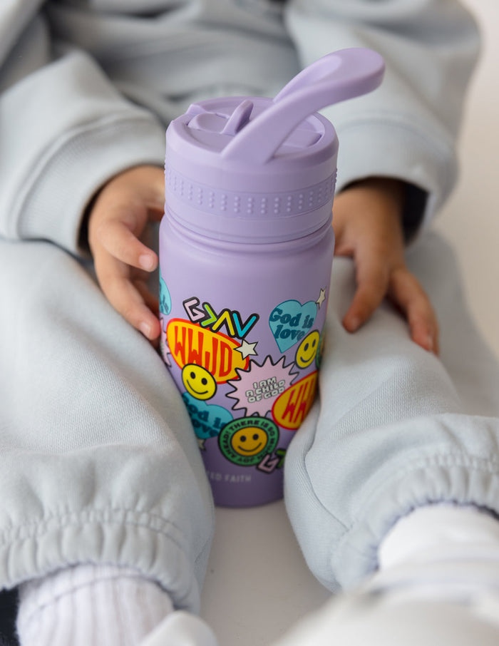 Sticker Collage Kids Water Bottle Elevated Faith