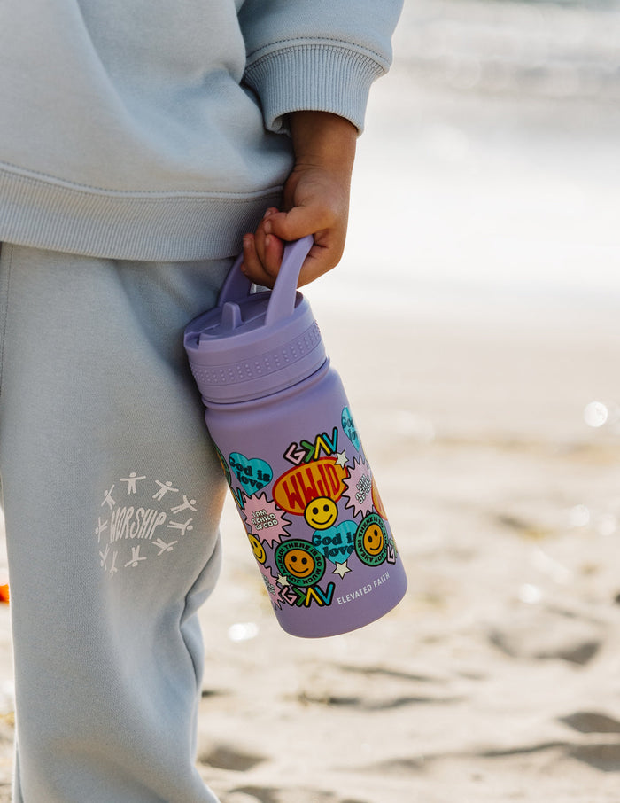 Sticker Collage Kids Water Bottle Elevated Faith