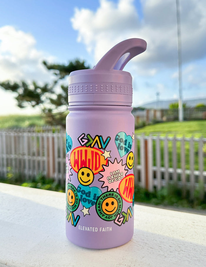 Sticker Collage Kids Water Bottle Elevated Faith