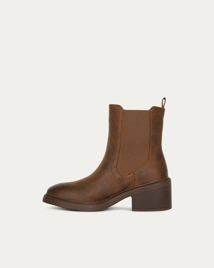 Stivaletti Chelsea cognac - Vegani con elastico
