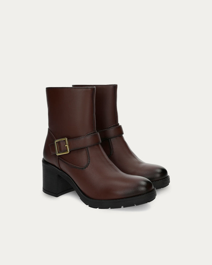 Stivaletti Jane Marrone - Vegani con zip