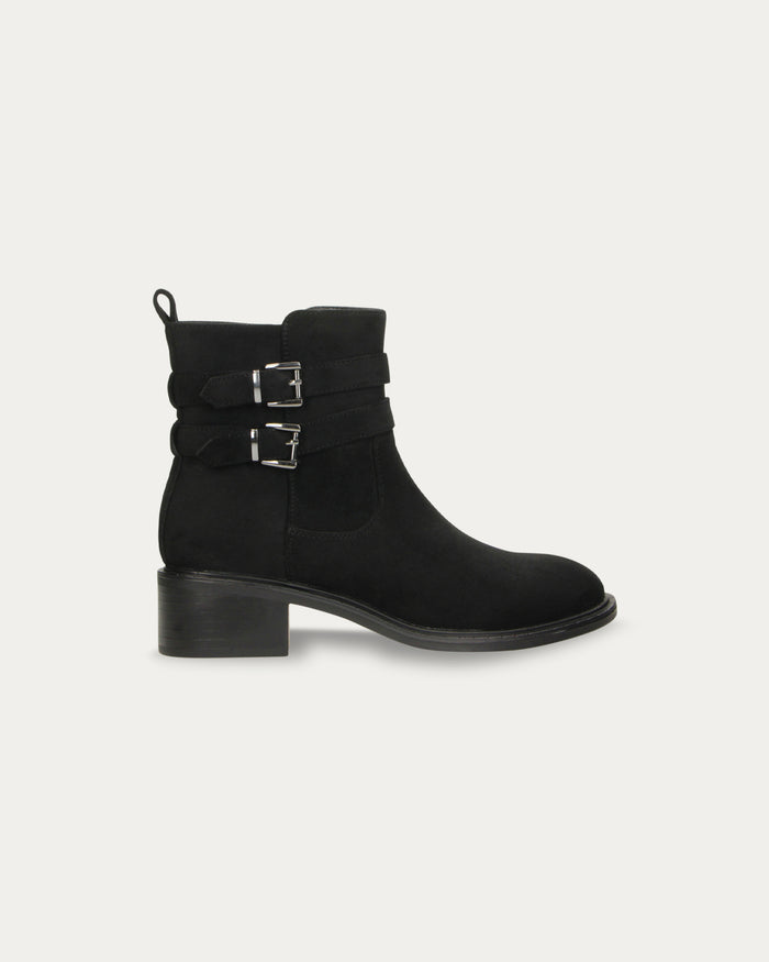 Stivaletto Praga nero - Vegan con zip e fibbie