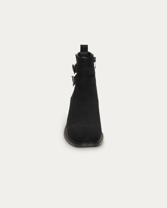 Stivaletto Praga nero - Vegan con zip e fibbie