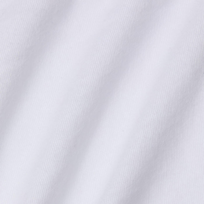 Close-up of the Stormy Cropped Cotton Tee made from organic cotton, featuring a white fabric with visible diagonal woven texture and gentle folds that display soft shadows and highlights.